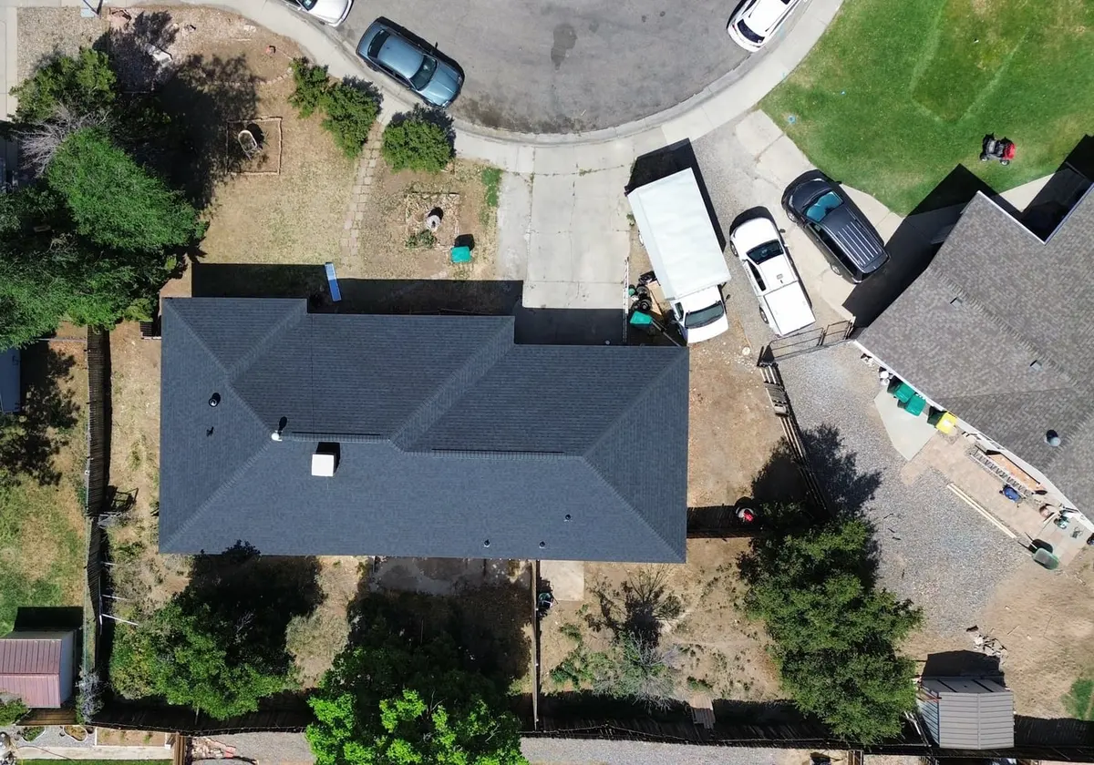 The finished roof seen from above, Fruita